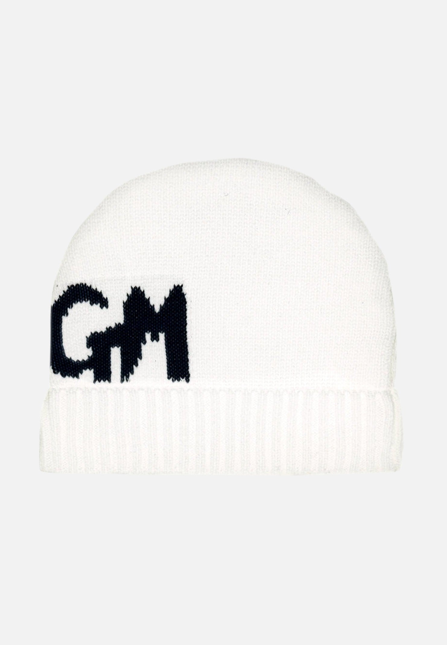Berretto di lana crema per donna e bambina con ricamo logo F4MSJUHT077 013 MSGM 