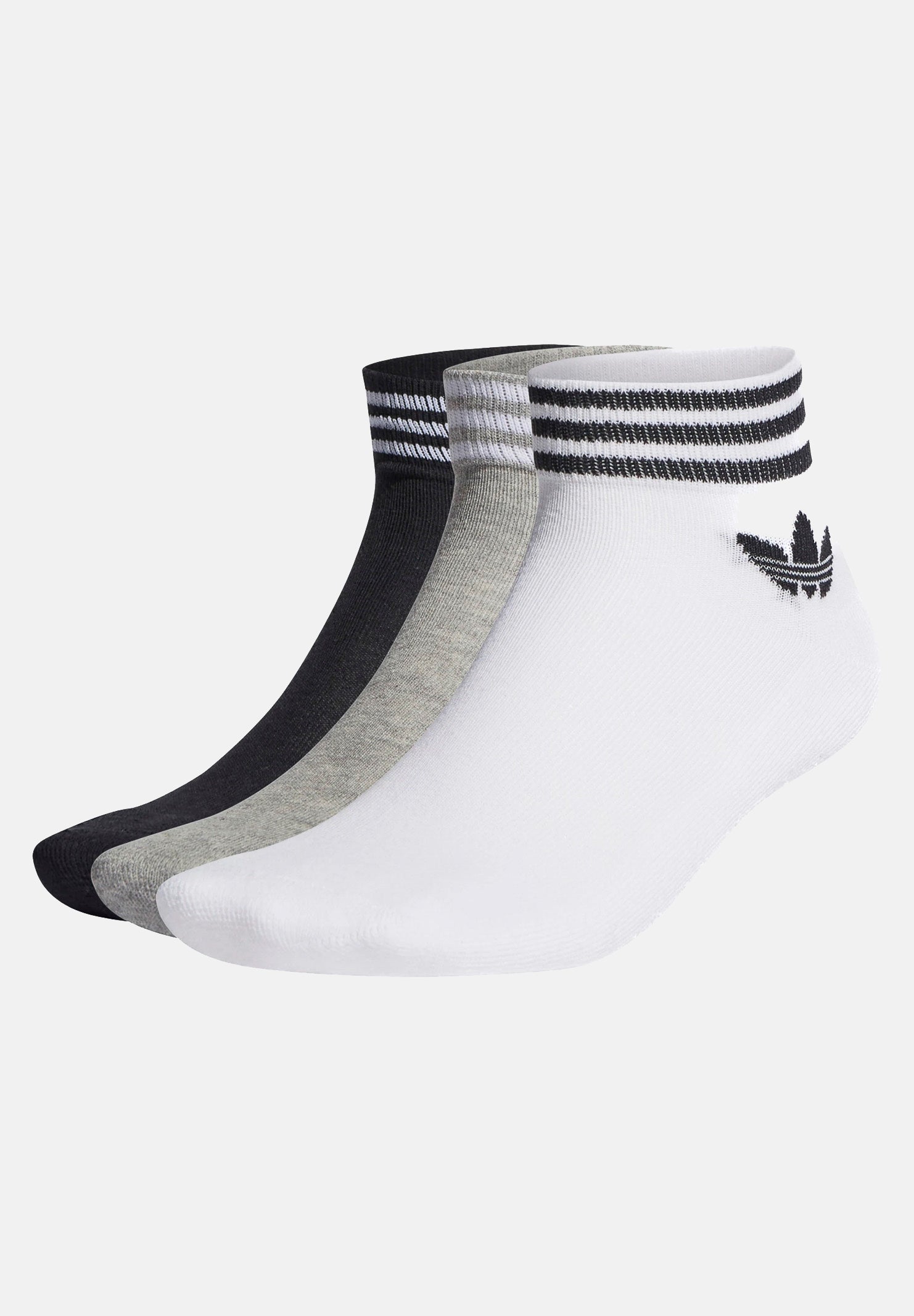 ADIDAS ORIGINALS Calzini (3 paia) Trefoil bianchi, grigi e neri per bambino e bambina HC9550 . ADIDAS ORIGINALS 