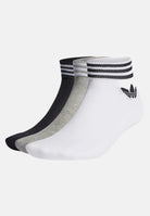 ADIDAS ORIGINALS Calzini (3 paia) Trefoil bianchi, grigi e neri per bambino e bambina HC9550 . ADIDAS ORIGINALS 