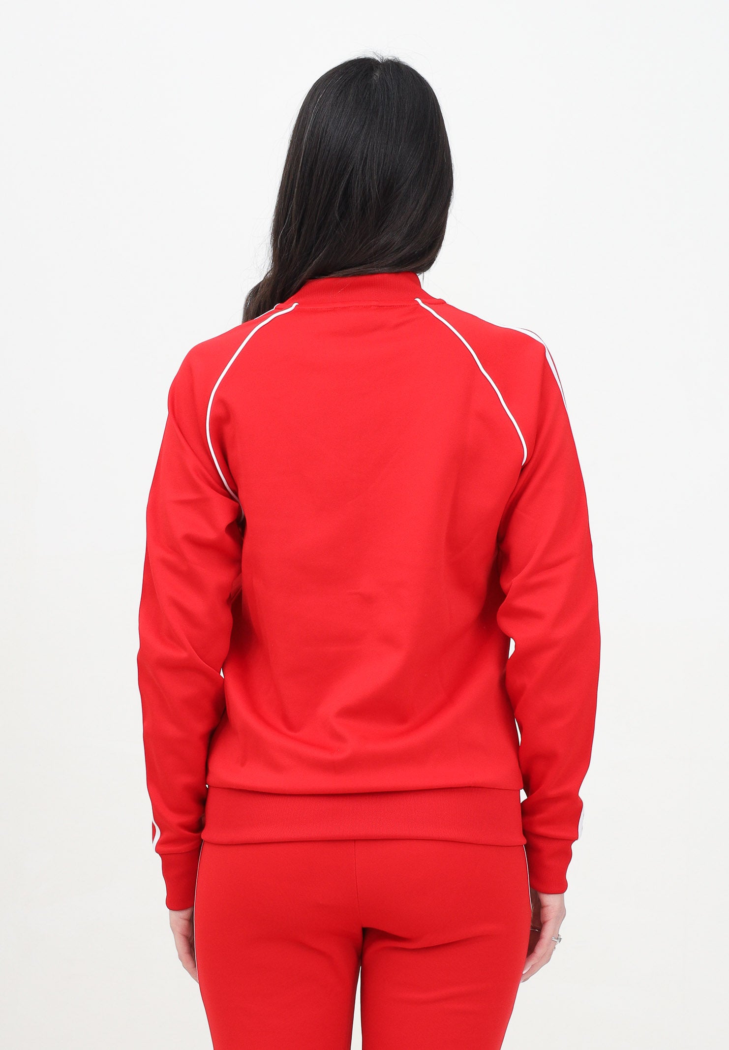 ADIDAS ORIGINALS Felpa con zip Adicolor Classics SST rossa da donna IK4032 . ADIDAS ORIGINALS 