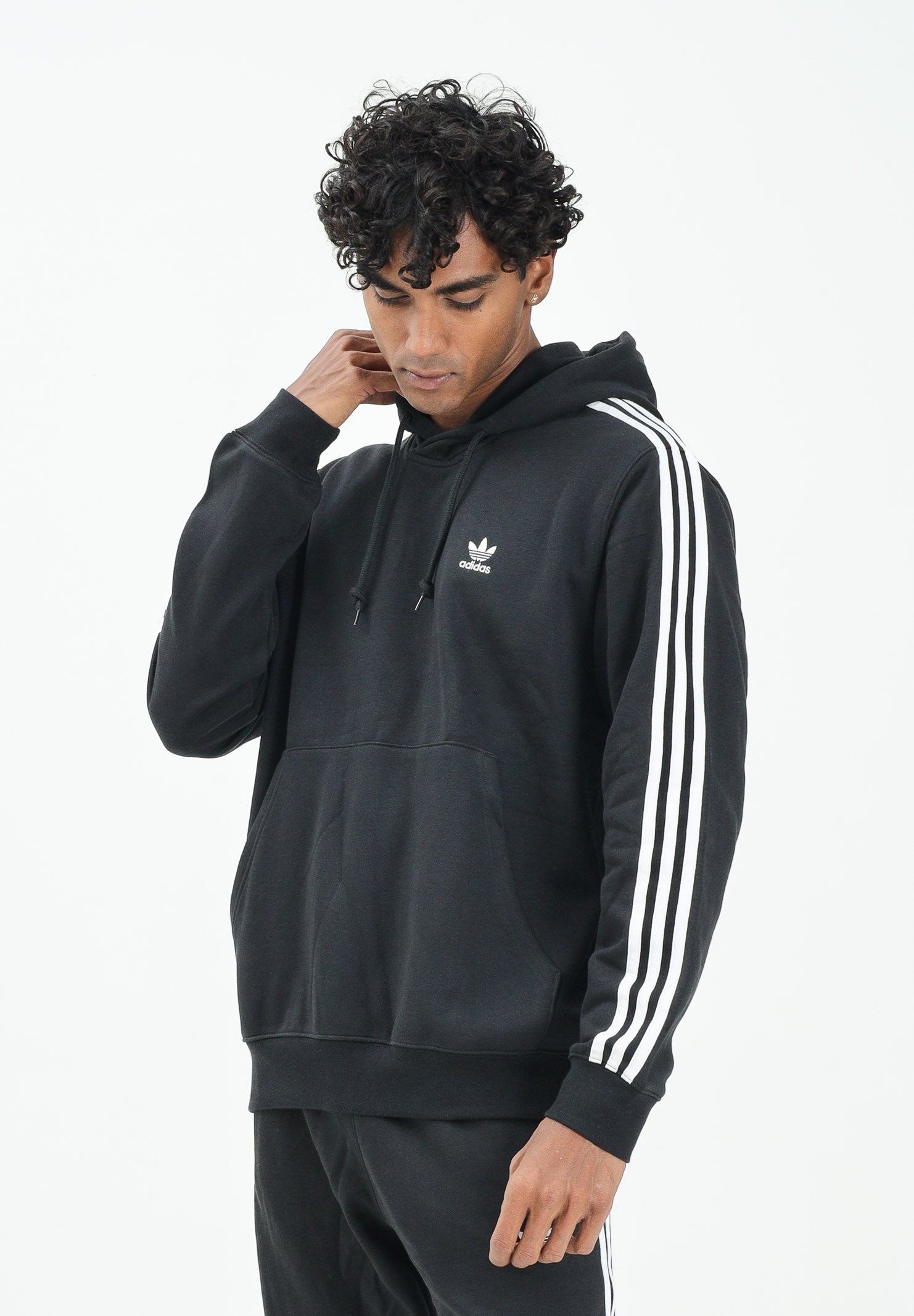 ADIDAS ORIGINALS Felpa con cappuccio Adicolor Classics 3-Stripes nera da uomo IM2088 . ADIDAS ORIGINALS 