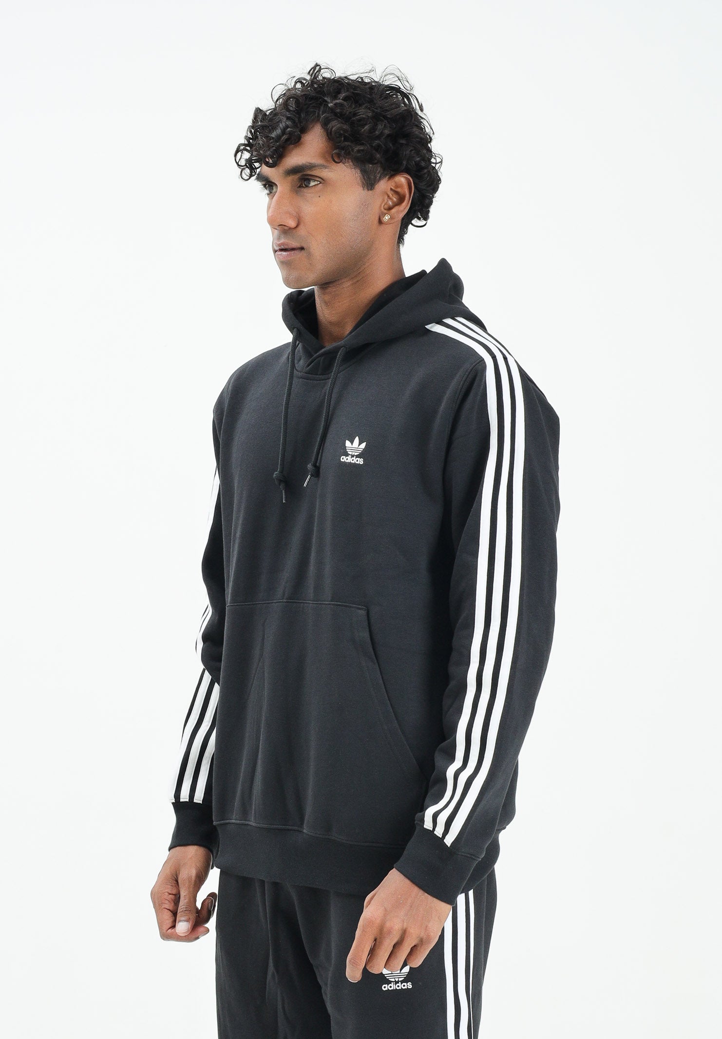 ADIDAS ORIGINALS Felpa con cappuccio Adicolor Classics 3-Stripes nera da uomo IM2088 . ADIDAS ORIGINALS 