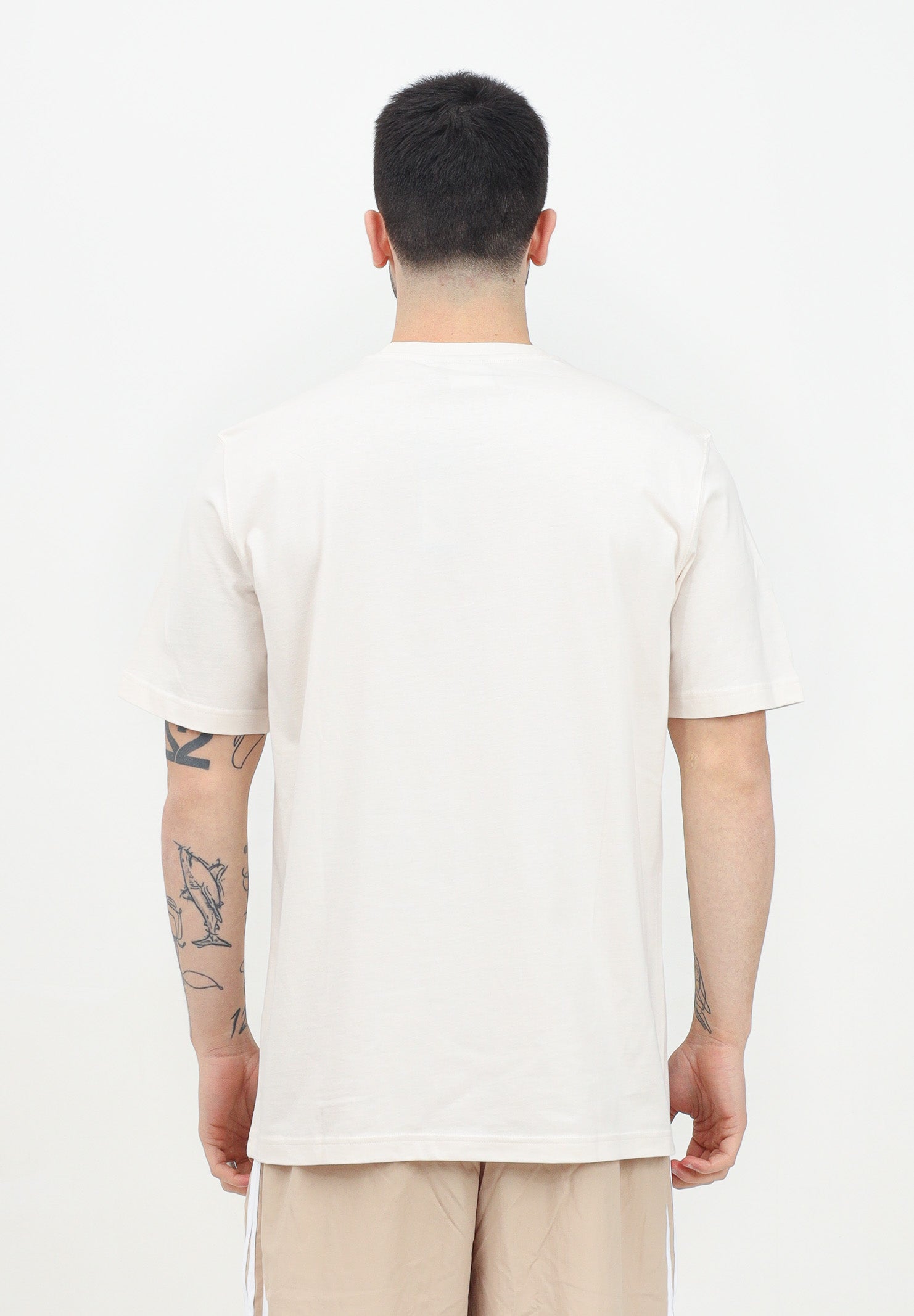 T-shirt a manica corta Adicolor Trefoil Tee panna da uomo IU2367 . ADIDAS ORIGINALS 