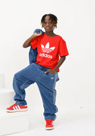 ADIDAS ORIGINALS T-shirt a manica corta TREFOIL rossa per bambino e bambina IY7423 . ADIDAS ORIGINALS 