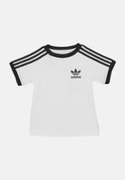 ADIDAS ORIGINALS T-shirt a manica corta 3 Stripes bianca e nera da neonato JE0519 . ADIDAS ORIGINALS 