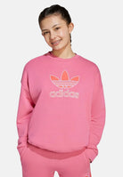 ADIDAS ORIGINALS Felpa con cappuccio Trefoil rosa da bambina JV8571 . ADIDAS ORIGINALS 