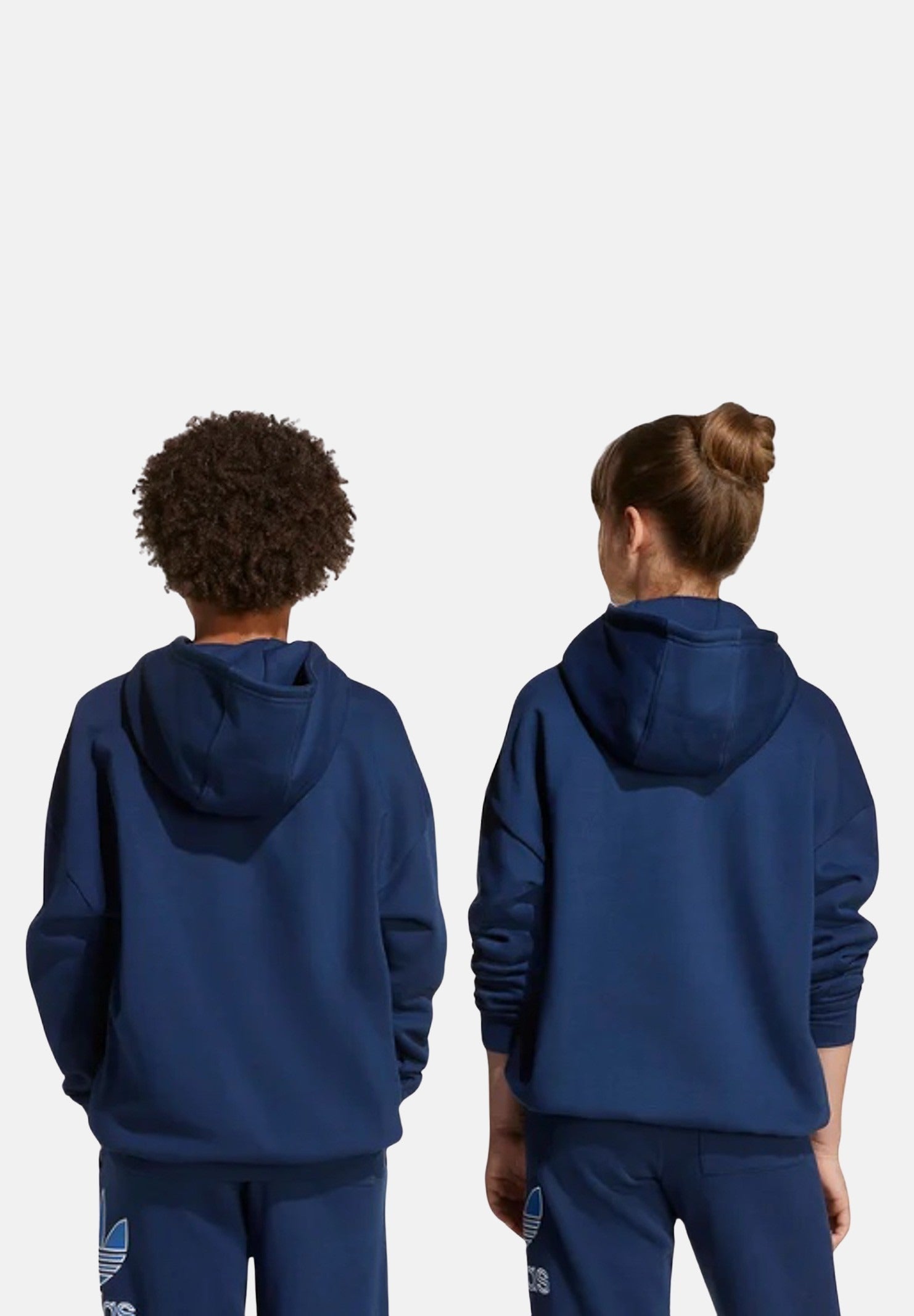 ADIDAS ORIGINALS Felpa con cappuccio Trefoil blu per bambino e bambina JV8651 . ADIDAS ORIGINALS 