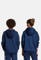 ADIDAS ORIGINALS Felpa con cappuccio Trefoil blu per bambino e bambina JV8651 . ADIDAS ORIGINALS 