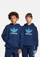 ADIDAS ORIGINALS Felpa con cappuccio Trefoil blu per bambino e bambina JV8651 . ADIDAS ORIGINALS 