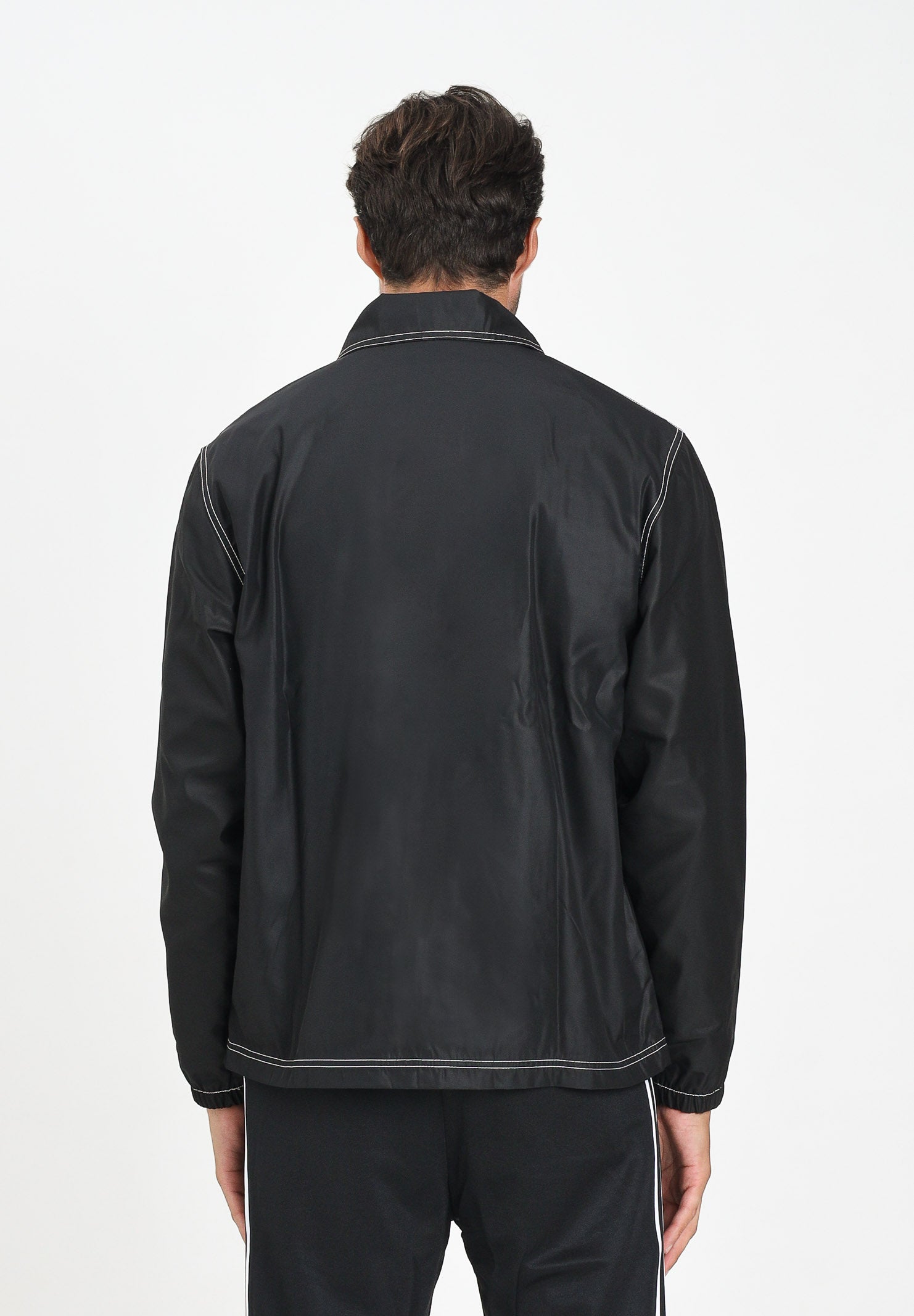 ADIDAS ORIGINALS Giacca a vento Wabash Regular Coach nera da uomo JW0174 . ADIDAS ORIGINALS 