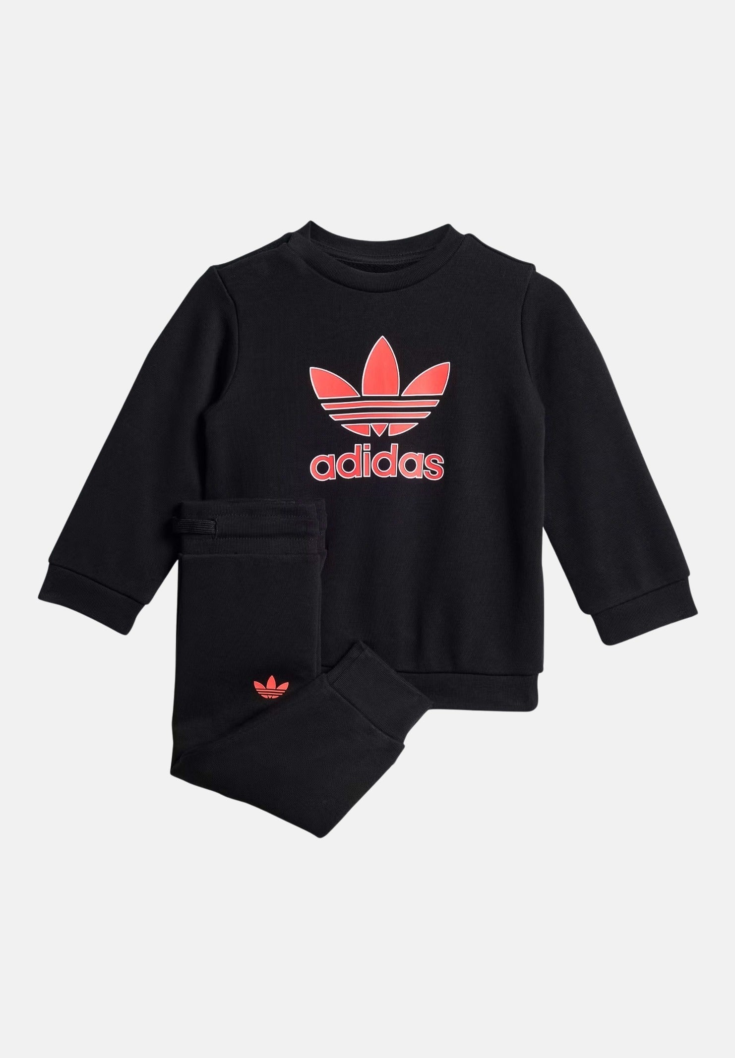 ADIDAS ORIGINALS Tuta Trefoil Crew nera da neonato JW5299 . ADIDAS ORIGINALS 