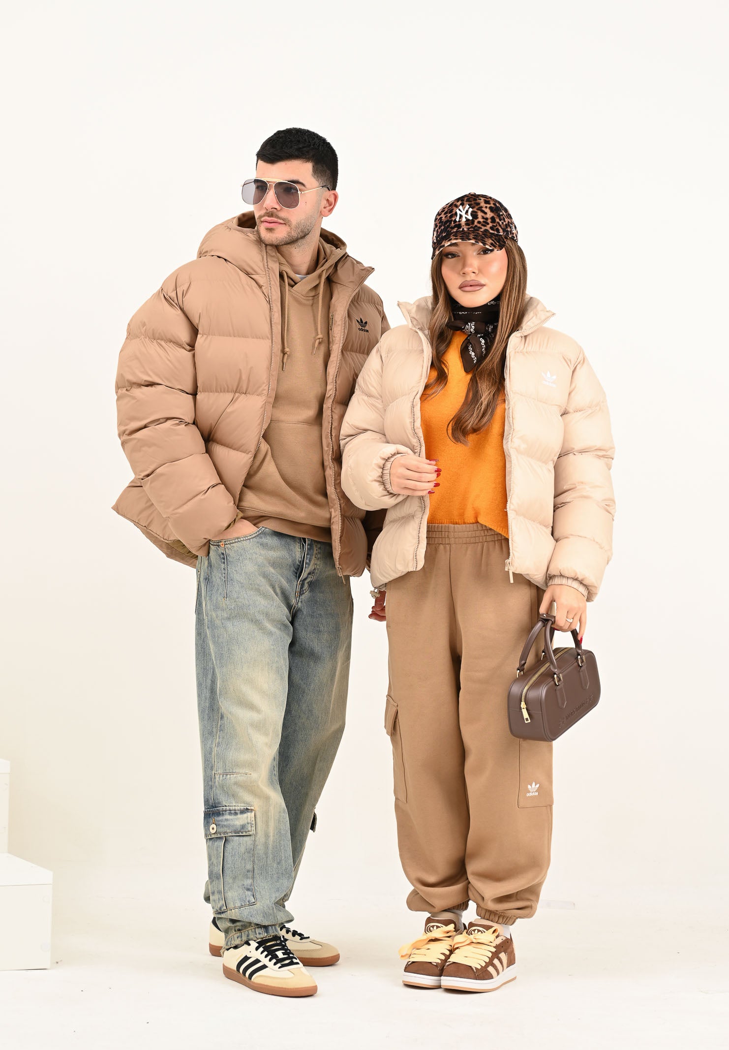 ADIDAS ORIGINALS Piumino Tonal Hooded Puffer beige da uomo JX4121 . ADIDAS ORIGINALS 