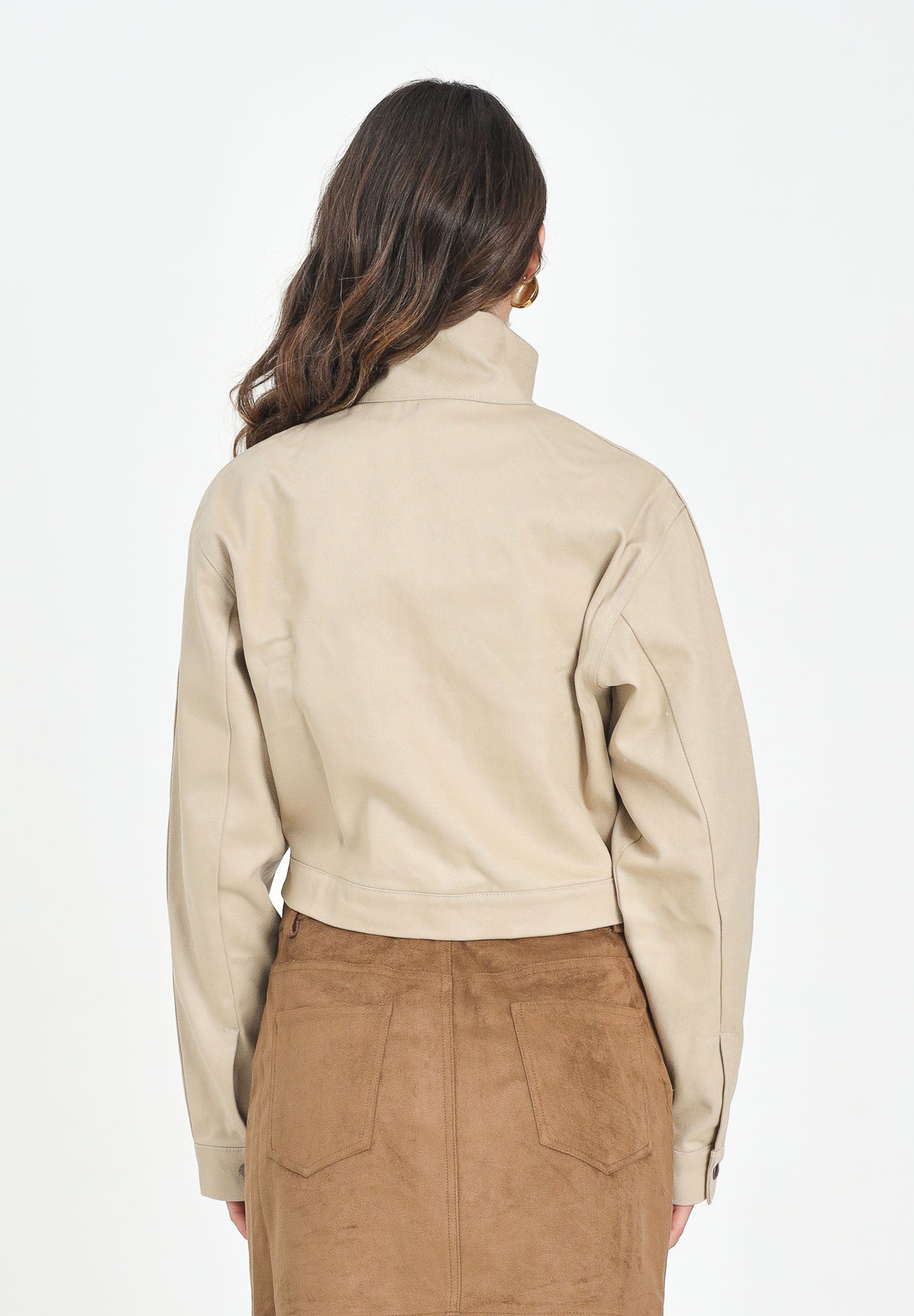ADIDAS ORIGINALS Giubbotto Firebird Twill Crop in denim beige da donna JX7600 . ADIDAS ORIGINALS 