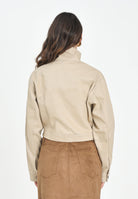 ADIDAS ORIGINALS Giubbotto Firebird Twill Crop in denim beige da donna JX7600 . ADIDAS ORIGINALS 