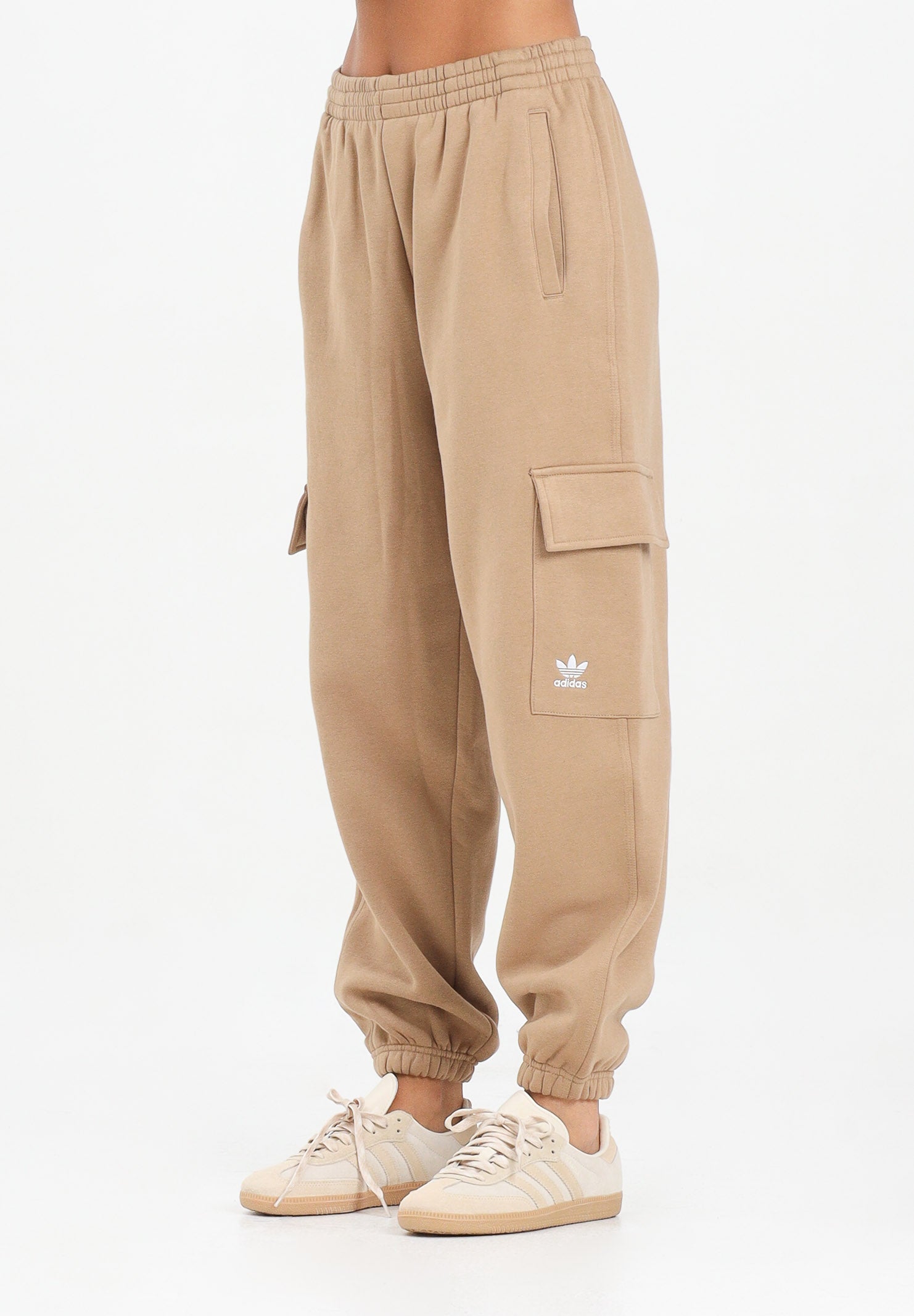 ADIDAS ORIGINALS Pantalone sportivo Essentials Fleece Cargo beige da donna JX7741 . ADIDAS ORIGINALS 