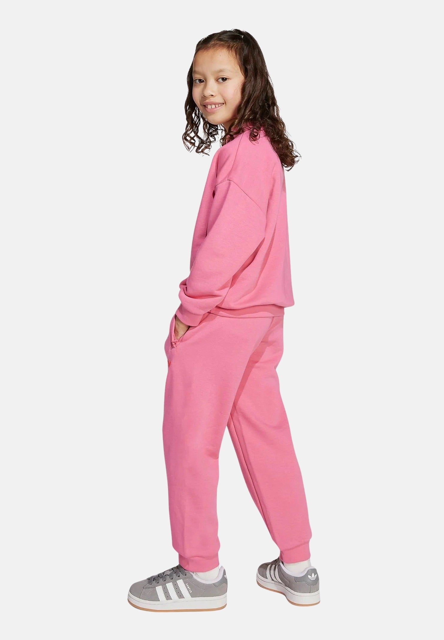 ADIDAS ORIGINALS Tuta Trefoil Crew rosa da bambina JY1152 . ADIDAS ORIGINALS 