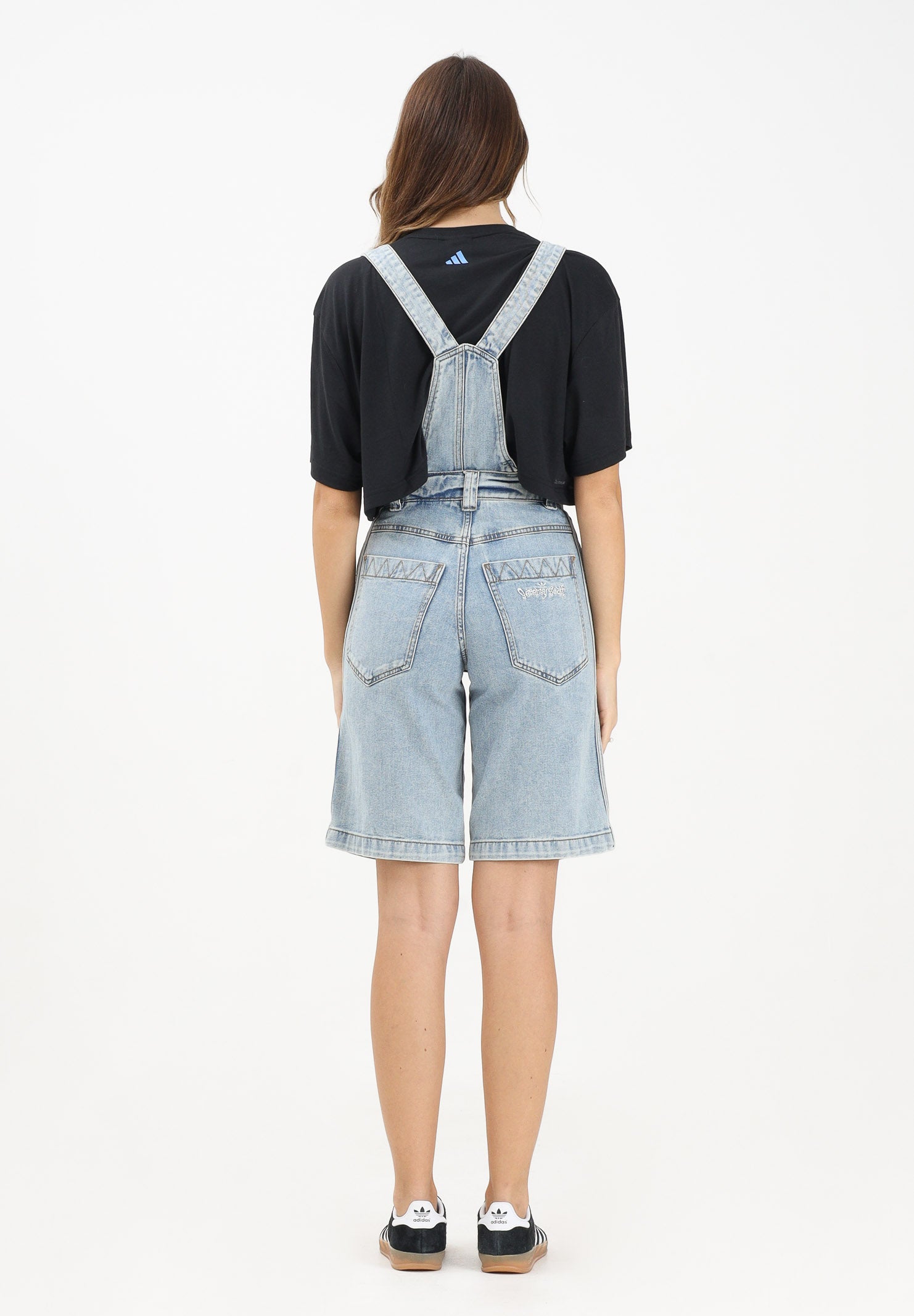 ADIDAS ORIGINALS Salopette adidas X Jeremy Scott Pride in denim chiaro da donna JY2022 . ADIDAS ORIGINALS 