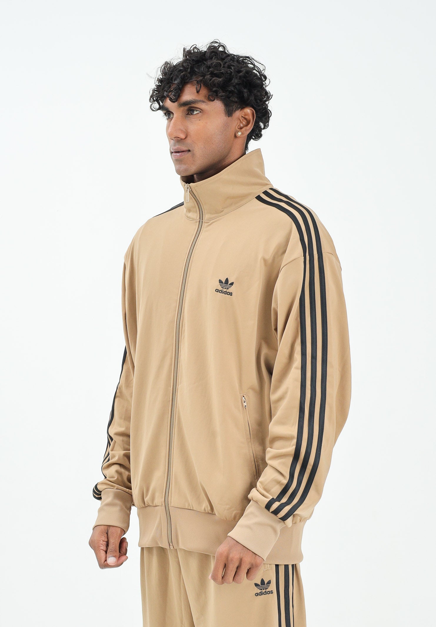 ADIDAS ORIGINALS Felpa con zip adicolor Classics Firebird beige da uomo JY6366 . ADIDAS ORIGINALS 