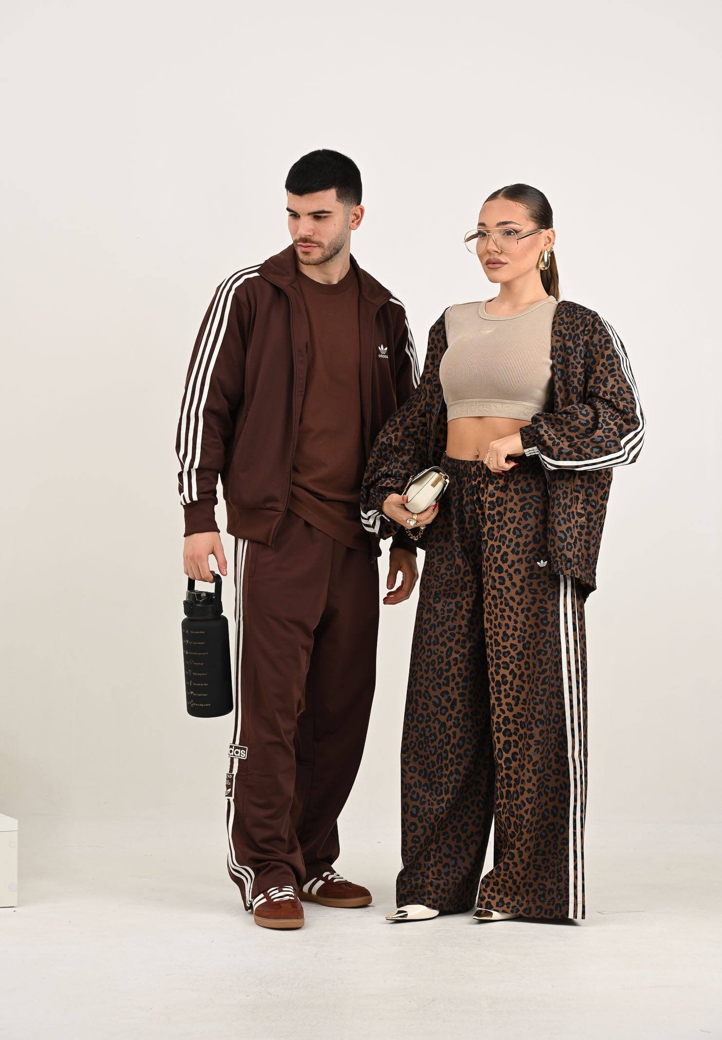 ADIDAS ORIGINALS Felpa con zip Adicolor Classics Firebird marrone da uomo KA0459 . ADIDAS ORIGINALS 