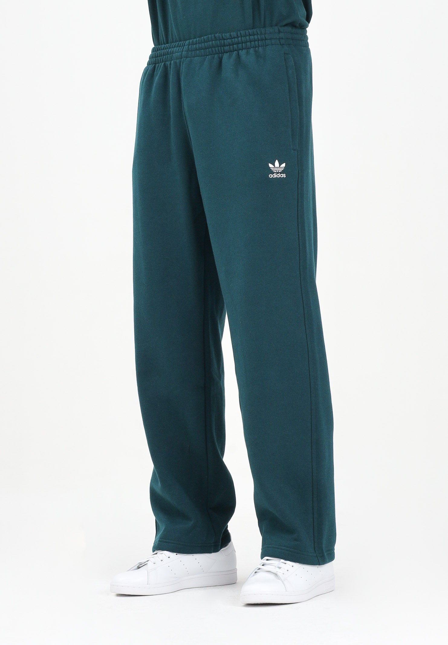 ADIDAS ORIGINALS Pantalone sportivo Trefoil Essentials Open Hem verde da uomo KA0507 . ADIDAS ORIGINALS 