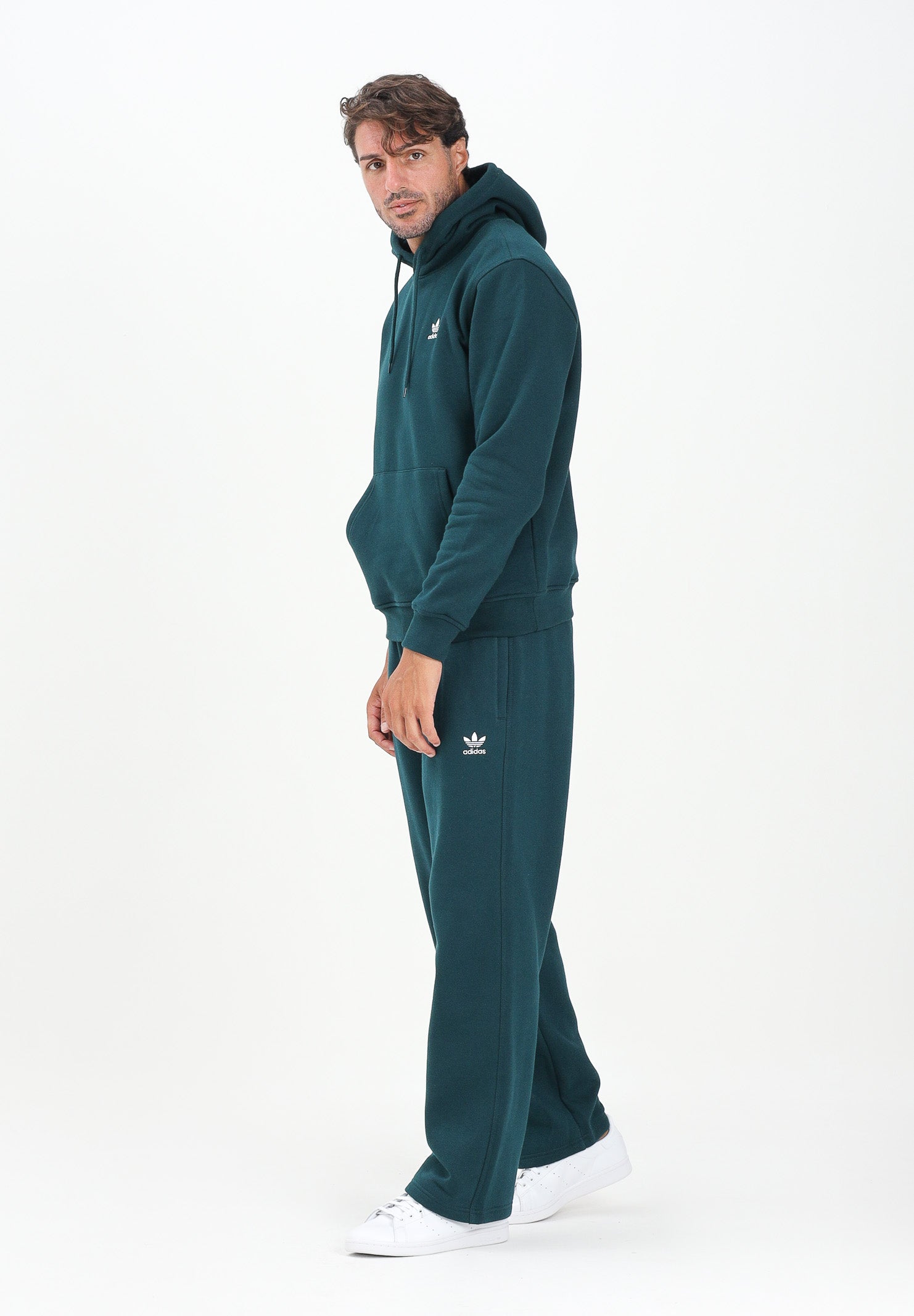 ADIDAS ORIGINALS Pantalone sportivo Trefoil Essentials Open Hem verde da uomo KA0507 . ADIDAS ORIGINALS 