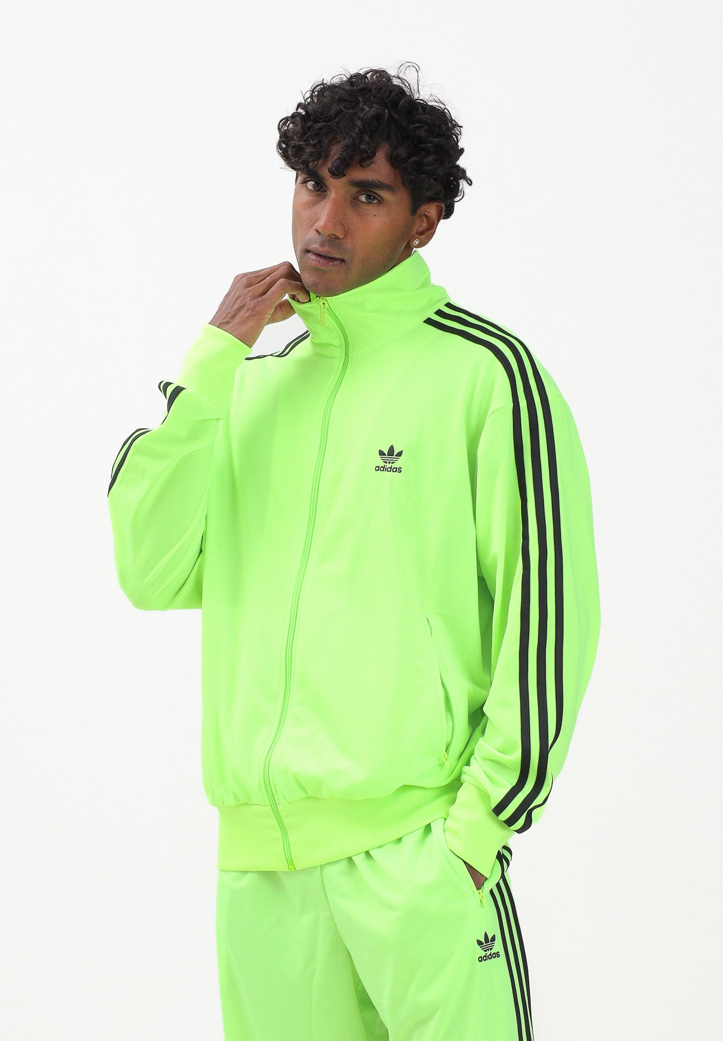 ADIDAS ORIGINALS Felpa con zip adicolor Classics Firebird fluo da uomo KB3679 . ADIDAS ORIGINALS 