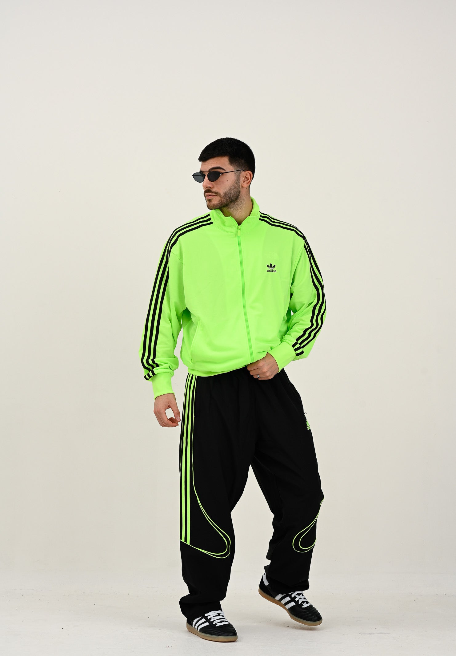 ADIDAS ORIGINALS Felpa con zip adicolor Classics Firebird fluo da uomo KB3679 . ADIDAS ORIGINALS 