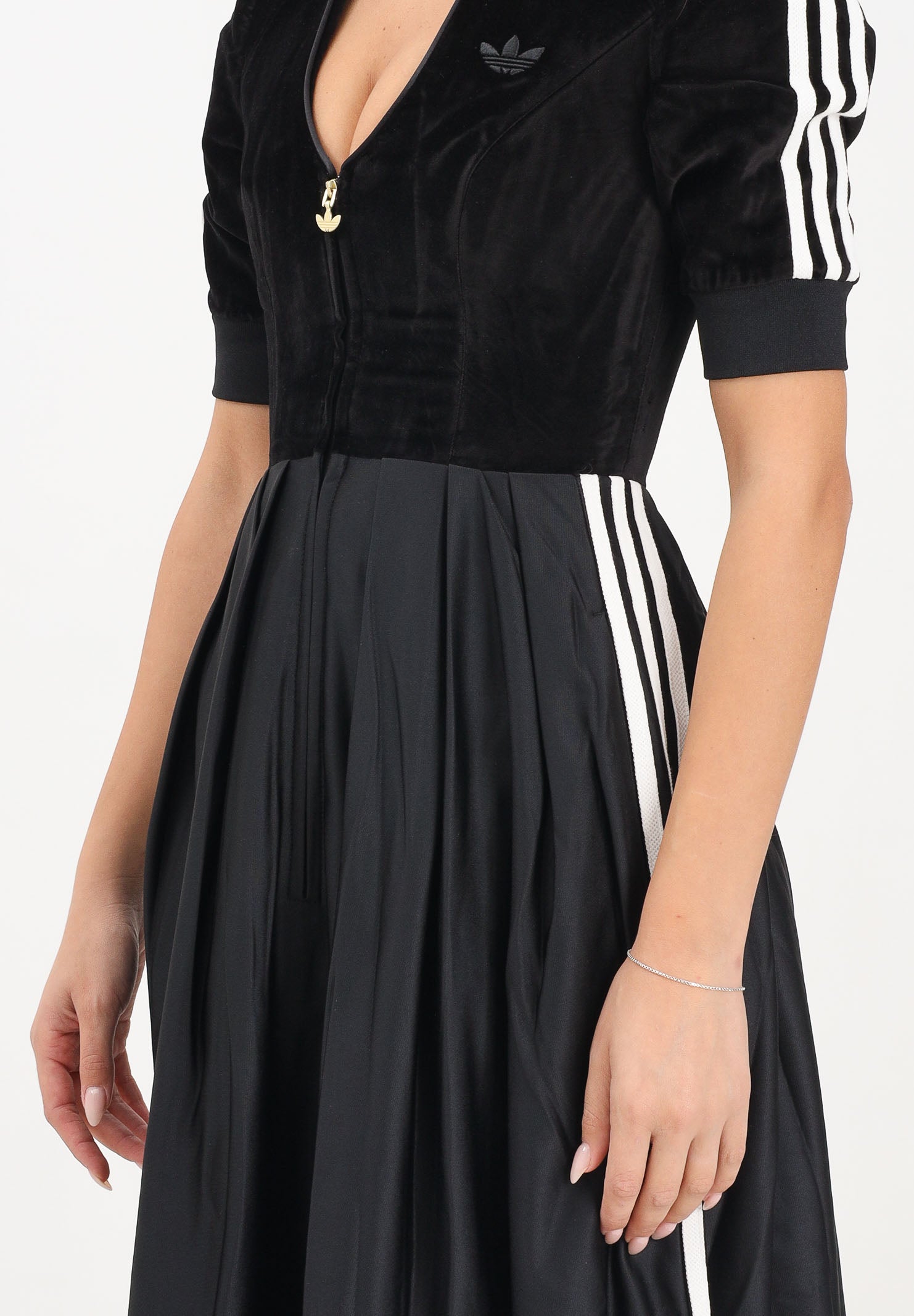 ADIDAS ORIGINALS Abito midi DIRNDL nero da donna KF2302 . ADIDAS ORIGINALS 