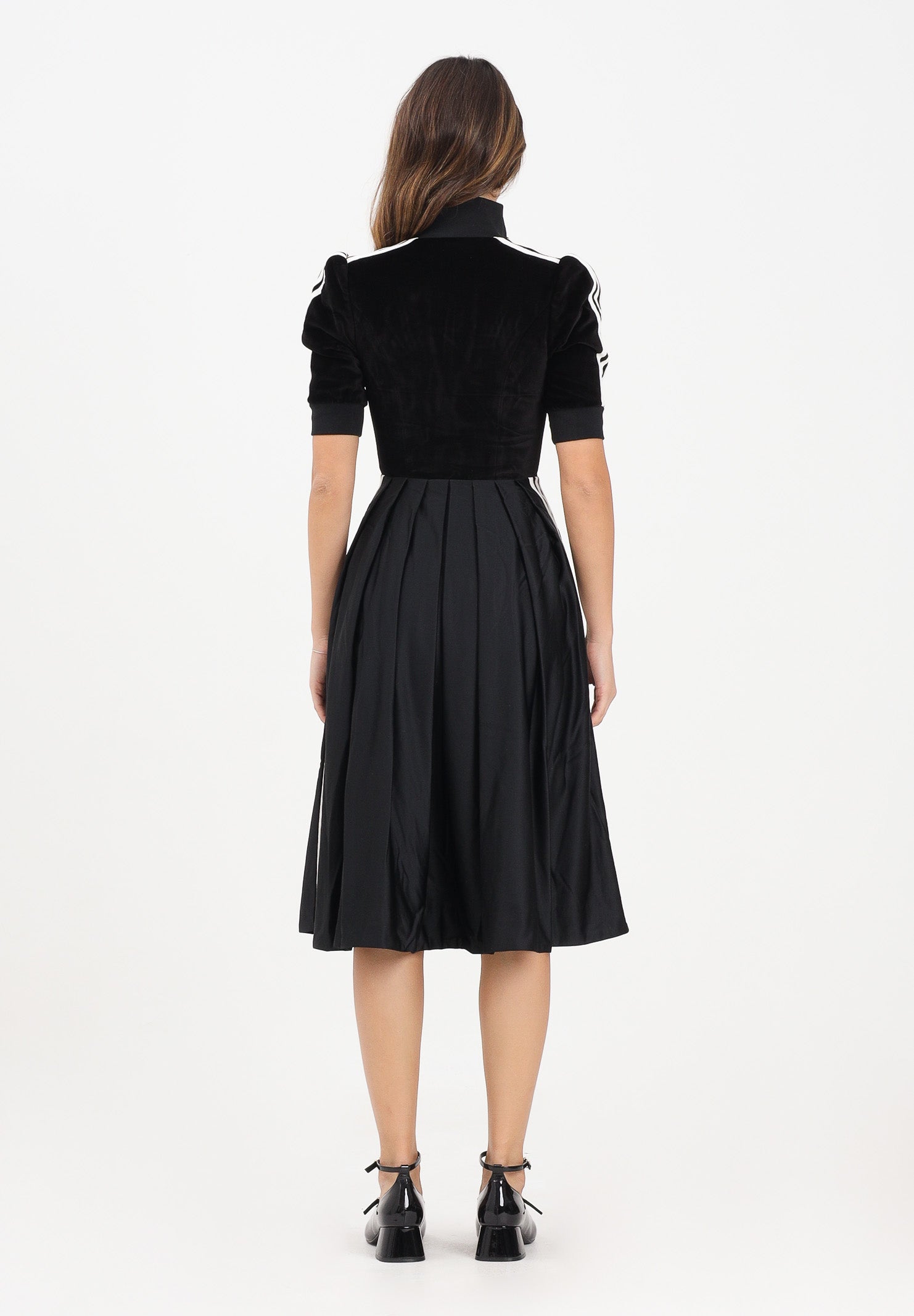 ADIDAS ORIGINALS Abito midi DIRNDL nero da donna KF2302 . ADIDAS ORIGINALS 