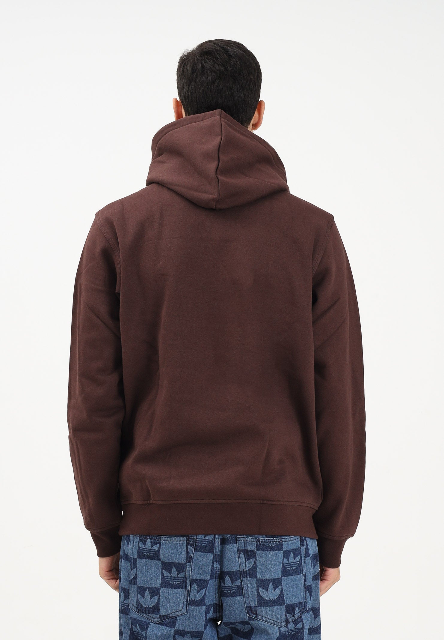 ADIDAS ORIGINALS Felpa con cappuccio ESSENTIAL REGULAR FLEECE marrone da uomo HY2083 . ADIDAS ORIGINALS 