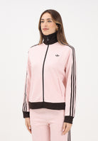 ADIDAS ORIGINALS Felpa con zip Classic TT rosa e marrone da donna KC6854 . ADIDAS ORIGINALS 