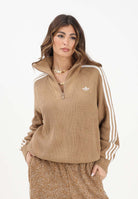 ADIDAS ORIGINALS Maglione a collo alto Originals Quarter Zip beige da donna KS7787 . ADIDAS ORIGINALS 