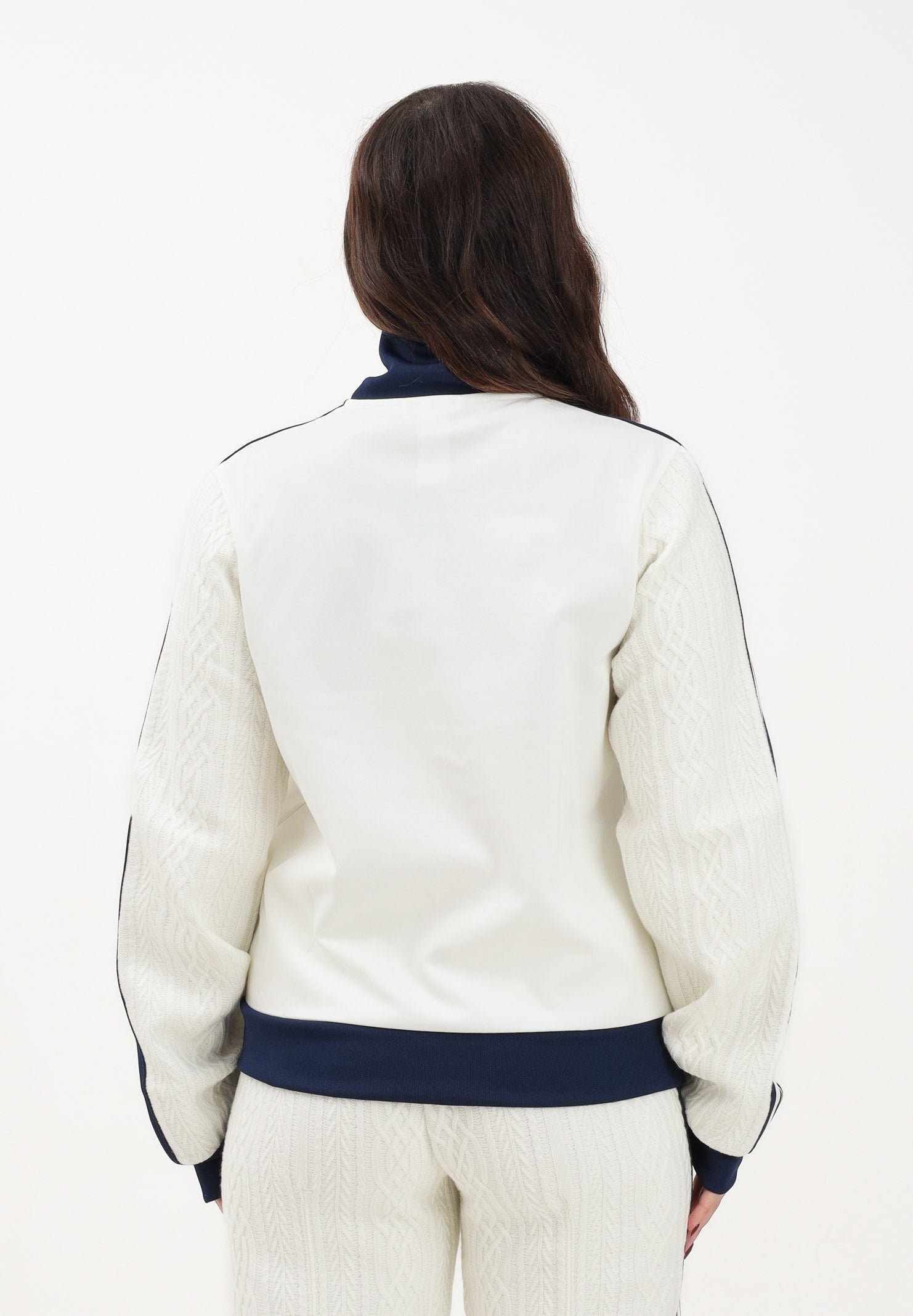 ADIDAS ORIGINALS Felpa con zip Knit Classic panna da donna KS7800 . ADIDAS ORIGINALS 
