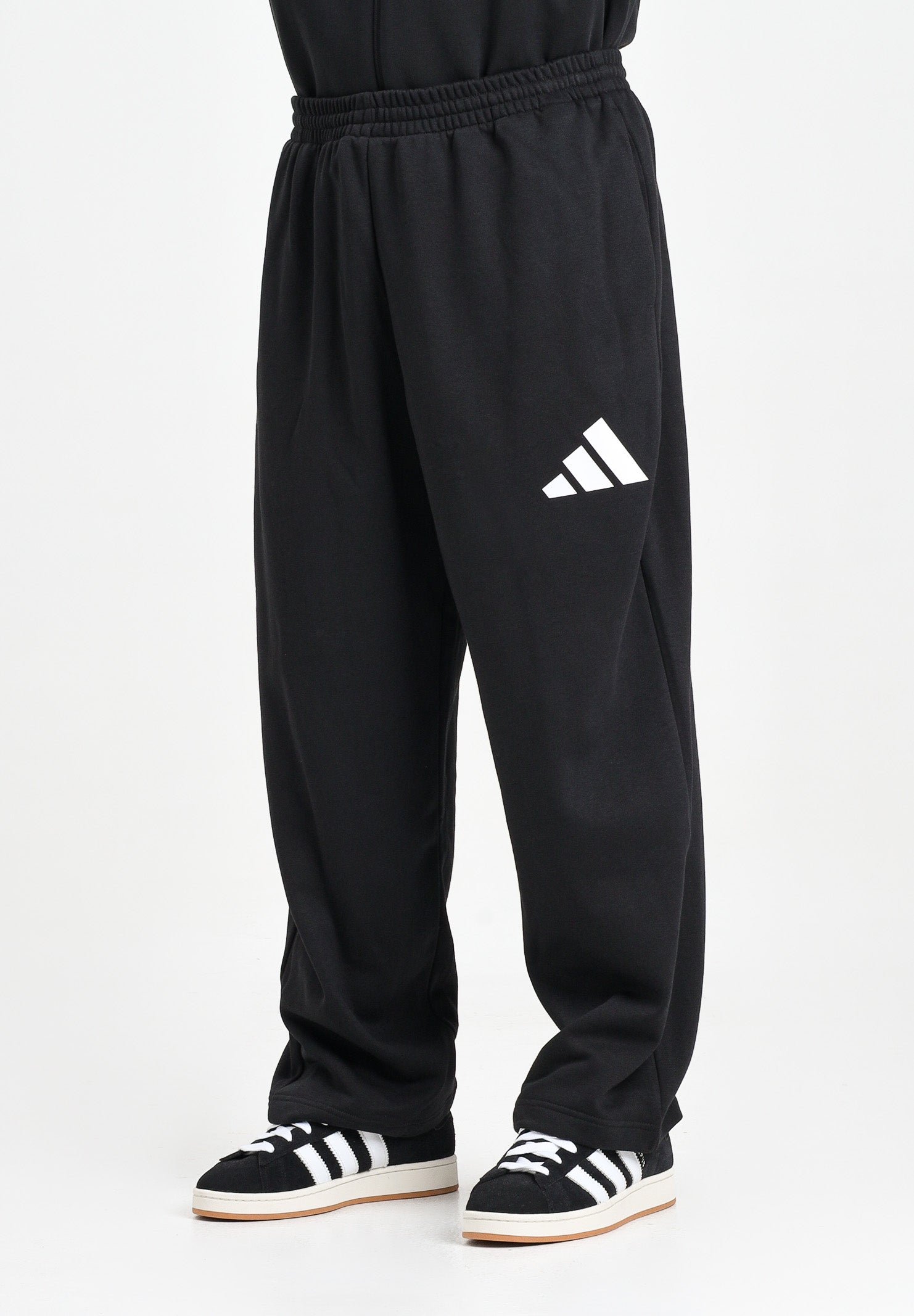 ADIDAS PERFORMANCE Pantalone sportivo Essentials Wide Leg 3 Bar Logo nero da uomo JF3567 . ADIDAS PERFORMANCE 