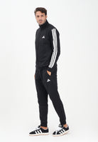 ADIDAS PERFORMANCE Tuta Sportswear Basic 3-Stripes Fleece nera da uomo JI8878 . ADIDAS PERFORMANCE 