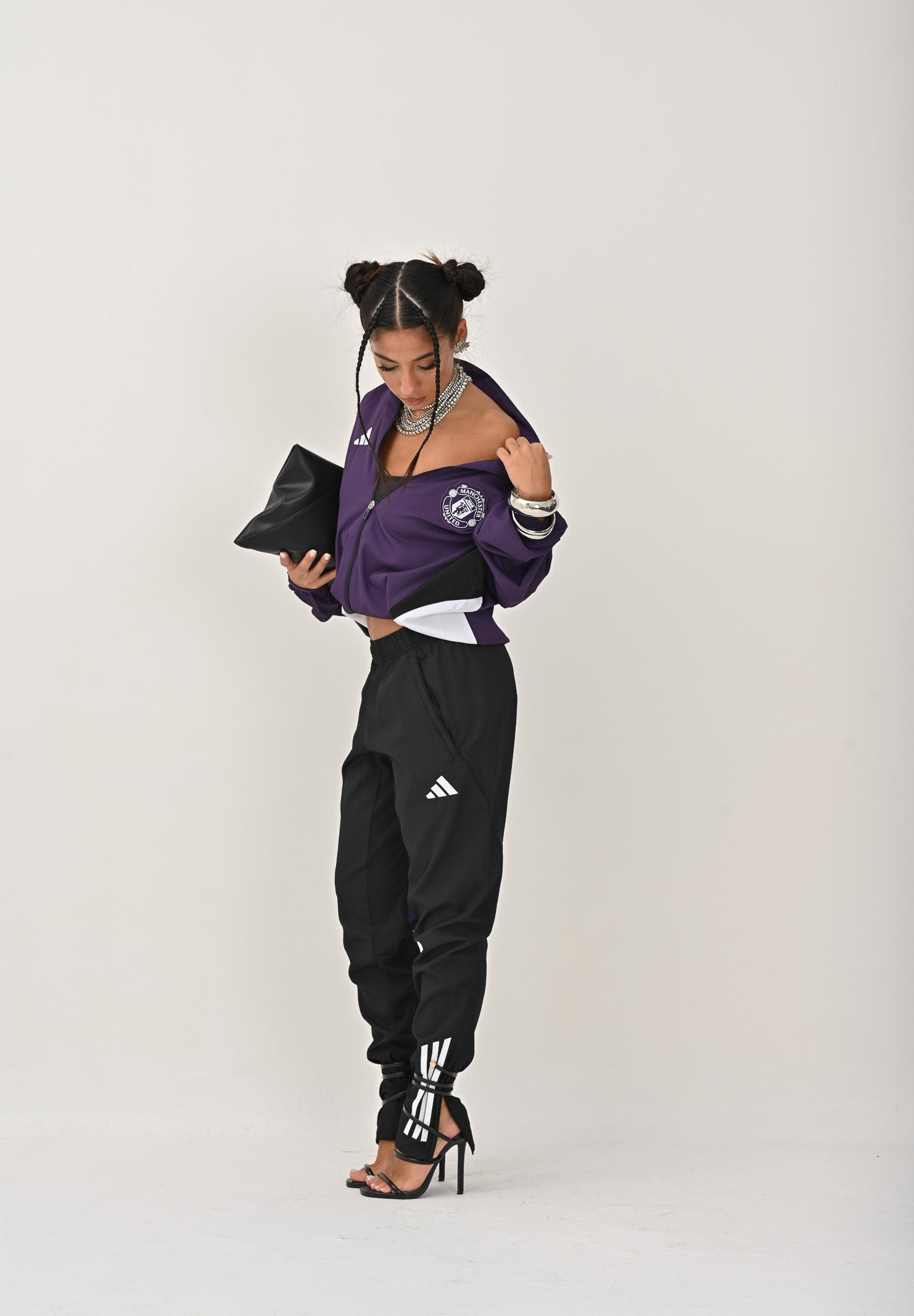 ADIDAS PERFORMANCE Felpa con zip Manchester United Tiro 25 Competition viola da uomo JP3107 . ADIDAS PERFORMANCE 