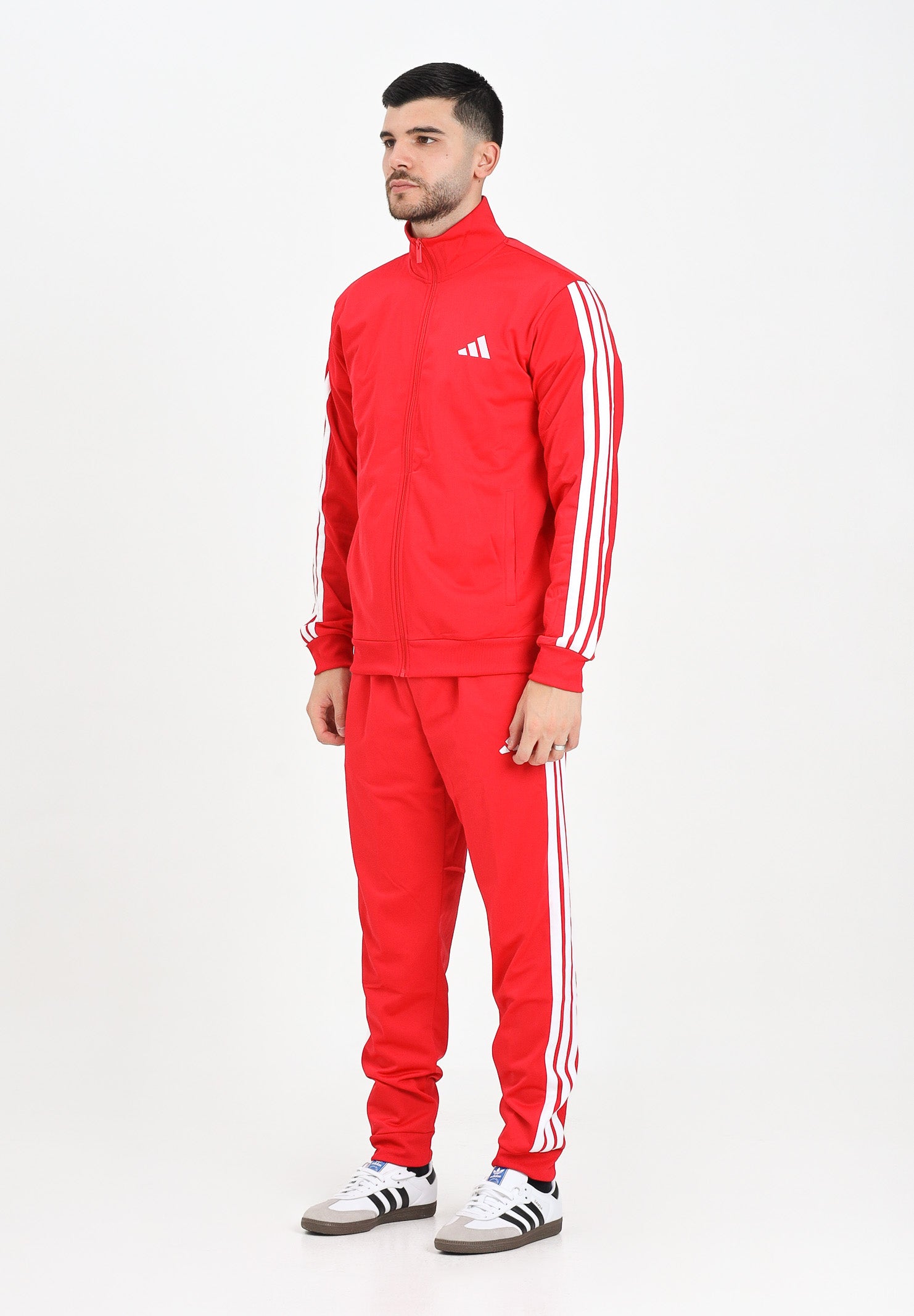 ADIDAS PERFORMANCE Tuta Essentials 3-Stripes rossa da uomo JX8731 . ADIDAS PERFORMANCE 