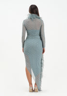 ALMA SANCHEZ Abito midi Acerno carta da zucchero da donna con piume e strass AS2526008RT 814 ALMA SANCHEZ 