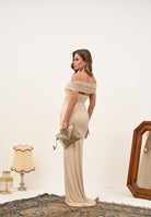 ALMA SANCHEZ Abito lungo Acati burro da donna con strass AS2526009RT 059 ALMA SANCHEZ 