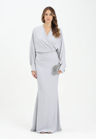 ALMA SANCHEZ Abito lungo Acme in elegante tessuto grigio perla da donna AS2526020TF 902 ALMA SANCHEZ 