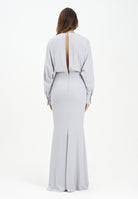 ALMA SANCHEZ Abito lungo Acme in elegante tessuto grigio perla da donna AS2526020TF 902 ALMA SANCHEZ 