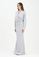 ALMA SANCHEZ Abito lungo Acme in elegante tessuto grigio perla da donna AS2526020TF 902 ALMA SANCHEZ 