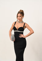 ALMA SANCHEZ Abito lungo Accadio nero da donna AS2526025TC 999 ALMA SANCHEZ 