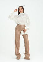 ALMA SANCHEZ Pantalone Pozio in ecopelle cammello da donna AS2526047EP 122 ALMA SANCHEZ 