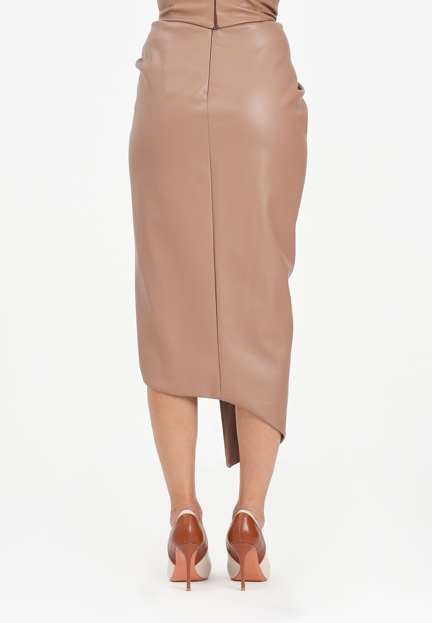 ALMA SANCHEZ Gonna midi Gaeta in ecopelle color cammello da donna AS2526049EP 122 ALMA SANCHEZ 