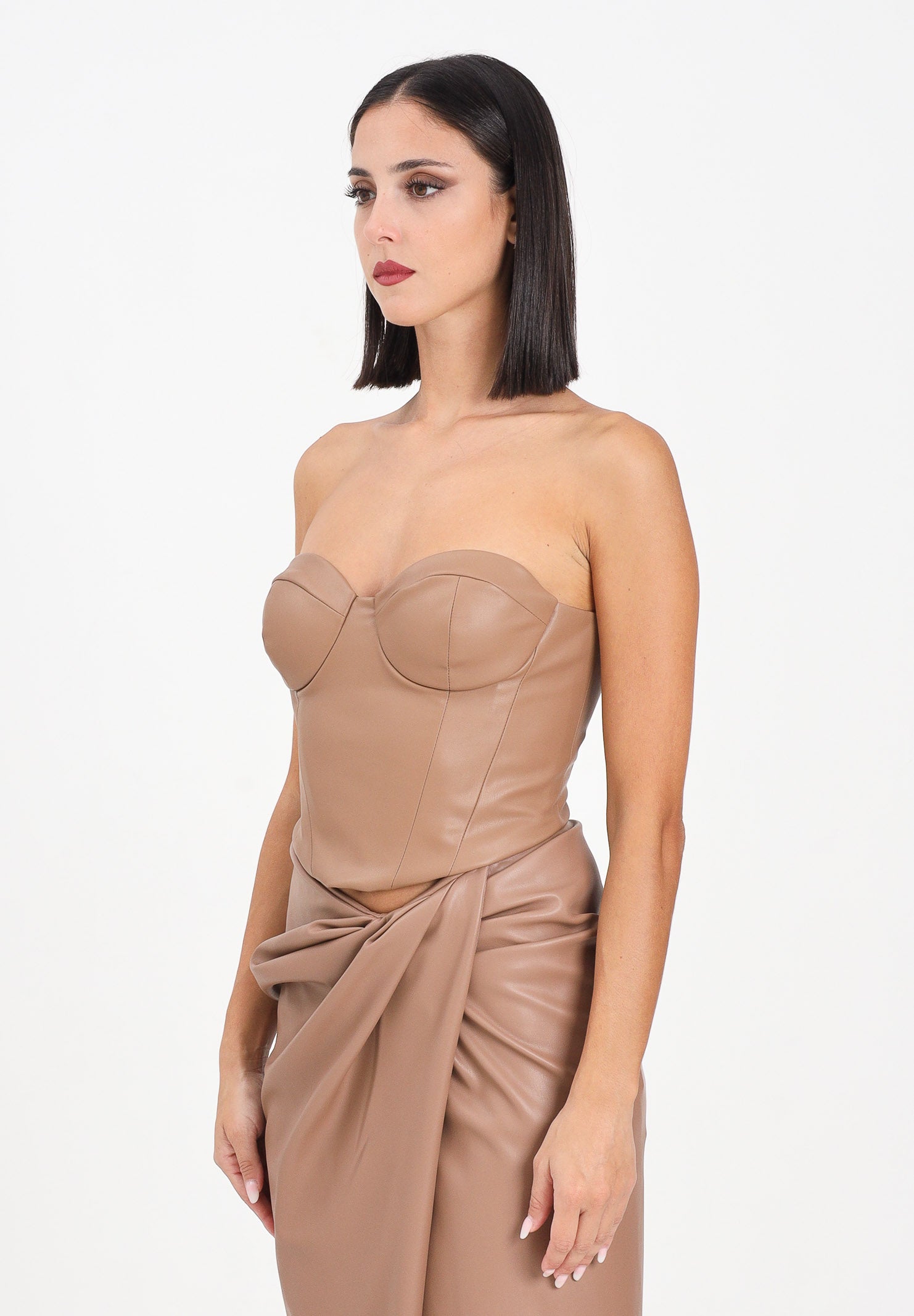 ALMA SANCHEZ Corpetto Tabi in eco-pelle beige da donna AS2526050EP 122 ALMA SANCHEZ 