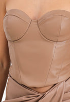 ALMA SANCHEZ Corpetto Tabi in eco-pelle beige da donna AS2526050EP 122 ALMA SANCHEZ 