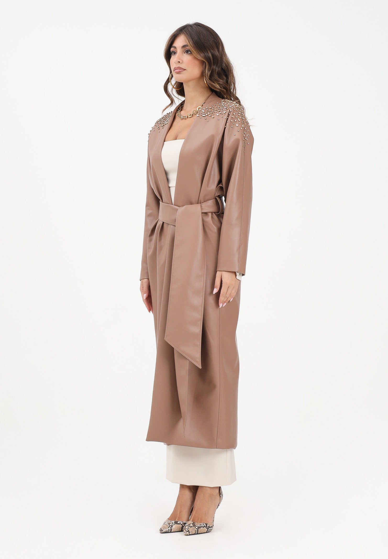 ALMA SANCHEZ Trench Sabelle in ecopelle color cammello da donna AS2526077EP 122 ALMA SANCHEZ 