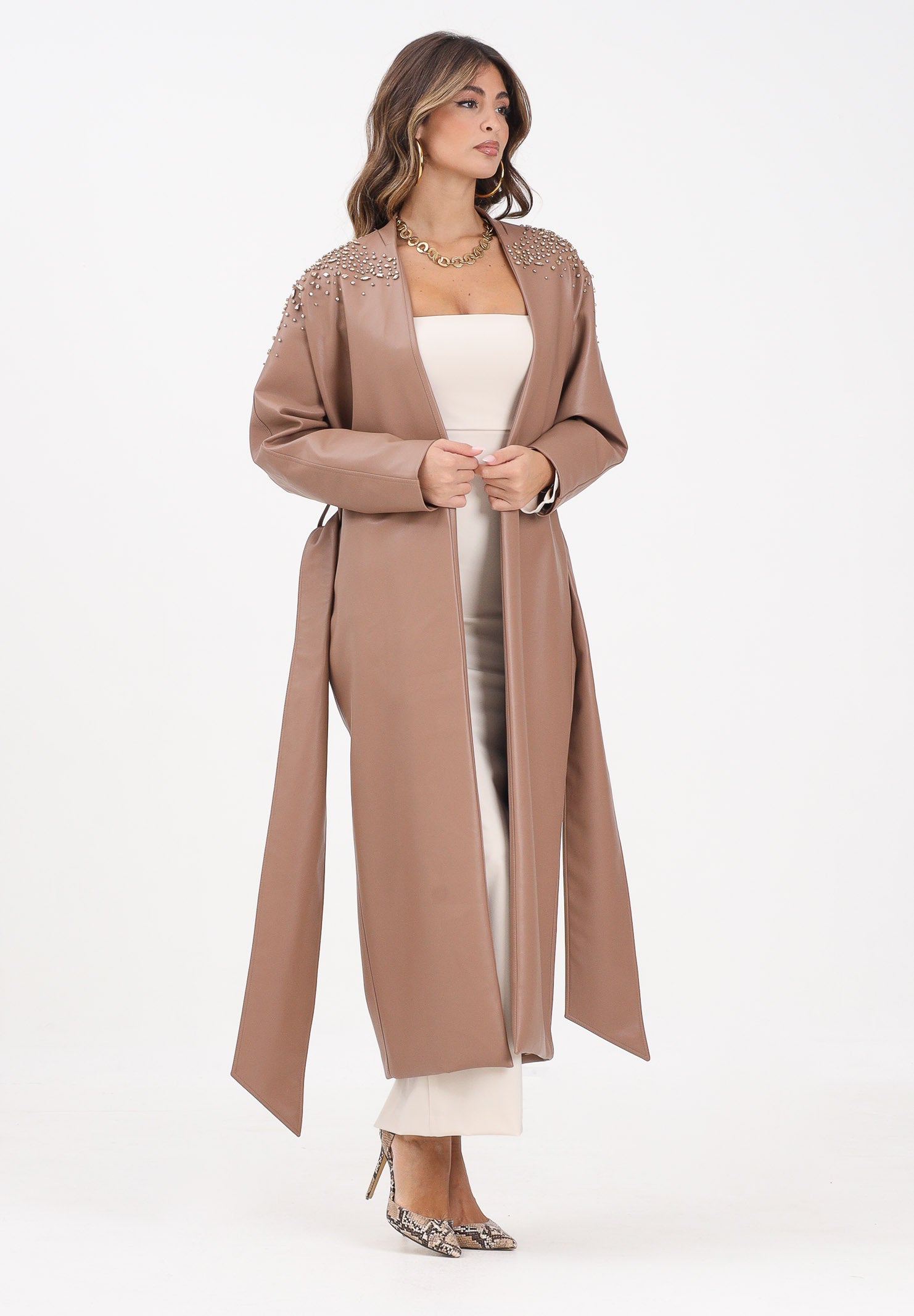 ALMA SANCHEZ Trench Sabelle in ecopelle color cammello da donna AS2526077EP 122 ALMA SANCHEZ 