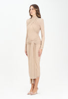 ALMA SANCHEZ Abito midi Acaico nude da donna con applicazioni di micro strass AS2526100RT 063 ALMA SANCHEZ 